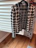St. John Houndstooth Black White Cardigan Size 16 - photo 6