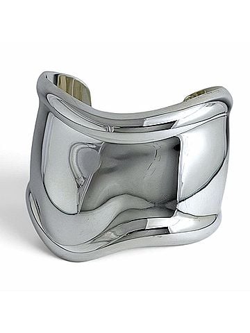 Tiffany & Co. TIFFANY&amp;Co. Tiffany AG925 Bone Cuff Bracelet Bangle for Left Hand, Silver, Made in Italy, Weight 87.3g, Men's (view 1)