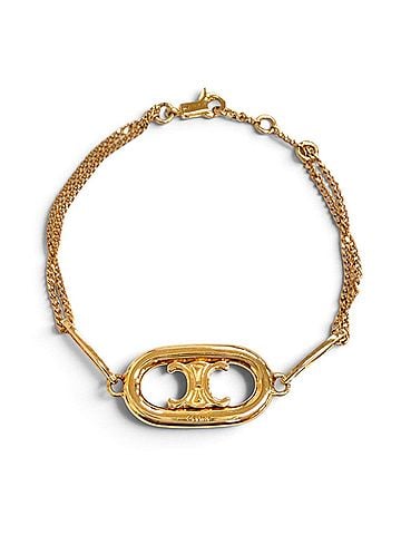 Céline CELINE 46S906BRA.35OR Maillon Triomphe Double Chain Bracelet, Gold, Women's Accessory, Comes with Box and Dust Bag (view 1)