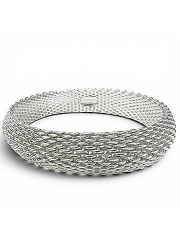 Tiffany & Co. TIFFANY&amp;Co. Tiffany Somerset 925 Mesh Accessory Bracelet Bangle Silver Weight 58.6g Women's (view 1)