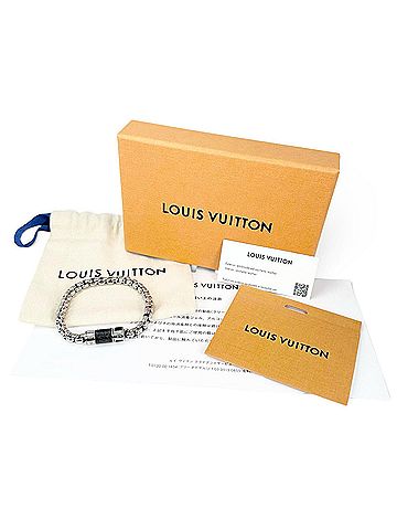 Louis Vuitton LOUIS VUITTON M62592 Bracelet Chain Monogram Eclipse Silver Made in Italy Men's with Box and Dust Bag (view 2)