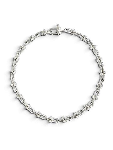Tiffany & Co. TIFFANY&amp;Co. Tiffany HardWear Microlink Bracelet, AG925 Sterling Silver, Current Model, Made in Italy, Weight 6.3g, Women's, Comes with Box (view 1)