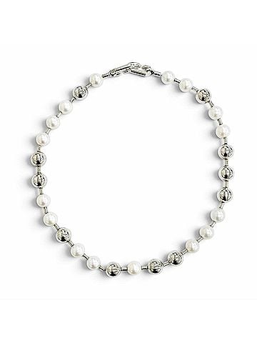 Tiffany & Co. TIFFANY&amp;Co. Tiffany HardWear Freshwater Pearl Ball Necklace Choker AG925 Silver White Weight 51.2g Women's Comes with Box (view 1)