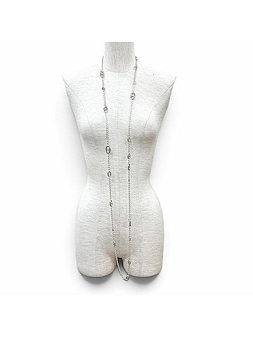 Hermès HERMES (Hermes) 2023 model AG925 Chaine d'Ancre Farandole Long Necklace, Silver, Made in Italy, Weight 135.4g, Women's (view 2)