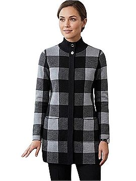 Max Studio Black and Gray Two-Tone Knit Cardigan Cardigan (view 1)