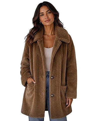 Vince. Faux Fur Car Coat Coat (view 1)