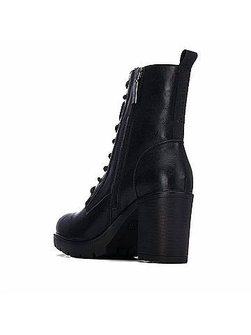 Refresh Women's Combat Heeled Ankle Booties in Black (view 2)