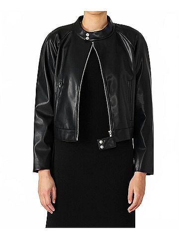Steve Madden Jett Faux Leather Jacket in Black (view 2)