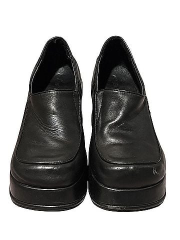 UNIF Nana Black Leather Platform Loafers – Women’s Size 8 (Runs Large) Mule/Clog (view 1)