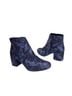 Francesca's Floral Black Blue Ankle Boots Size 7 1/2 - photo 1