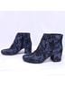 Francesca's Floral Black Blue Ankle Boots Size 7 1/2 - photo 4