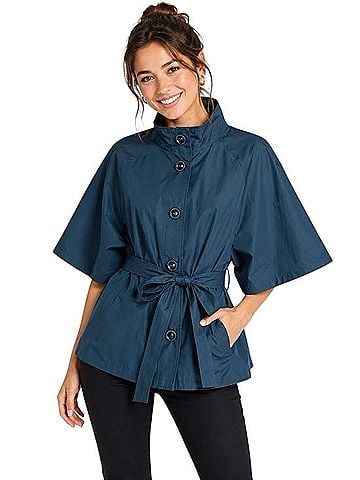 Betsey Johnson Belted Cape Jacket Jacket (view 1)