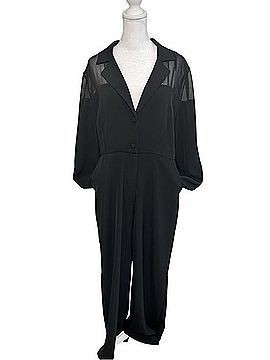Fehaute Elegant Black Long-Sleeve Jumpsuit with Notch Collar Jacket (view 1)