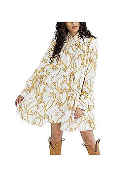 Ganni Baroque Printed Cotton Poplin Gathered Mini Dress Casual Dress (view 2)