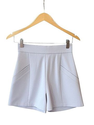 BB Dakota Light Grey High Waist Mini Micro Shorts Dressy Shorts (view 1)