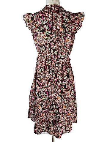 J.Crew Floral Ruffle Fit &amp; Flare Mini Dress Casual Dress (view 2)