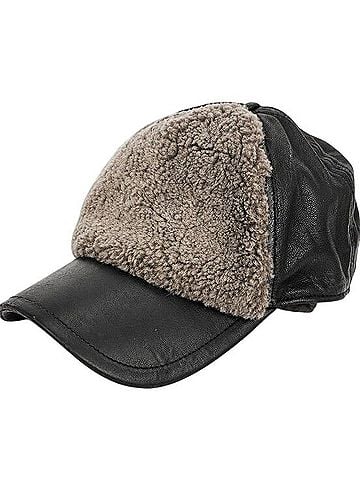 Rag & Bone Shearling Leather Baseball Cap Hat (view 1)