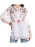 Johnny Was Floral White Long Sleeve Blouse Size M - photo 1