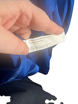ELOQUII Cobalt Satin Tie-Waist Long Sleeve Dress Cocktail Dress (view 2)
