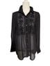 Gap 100% Polyester Black Button-Down Shirt Size S - photo 1