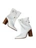 Schutz 100% Leather Solid White Brown Boots Size 9 1/2 - photo 2