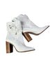 Schutz 100% Leather Solid White Brown Boots Size 9 1/2 - photo 1
