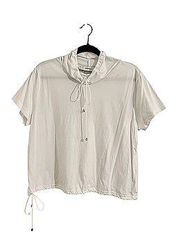 SIMONETT High Neck Drawstring Short Sleeve Blouse (view 1)