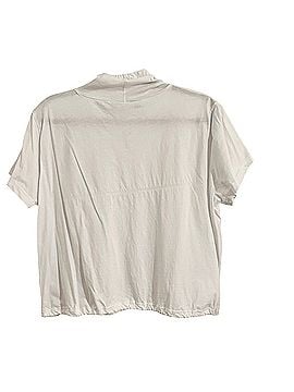SIMONETT High Neck Drawstring Short Sleeve Blouse (view 2)