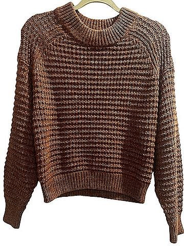 Universal Thread Chunky Crochet Crewneck Sweater Pullover Sweater (view 1)