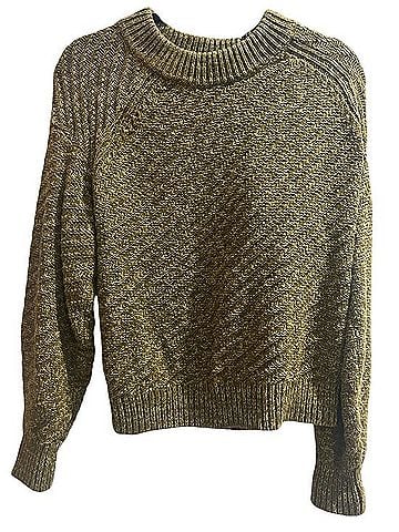 Universal Thread Olive Crewneck Textured Knit Sweater Pullover Sweater (view 1)
