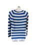 N. Peal 100% Cashmere Stripes Blue White Cashmere Pullover Sweater Size L - photo 2