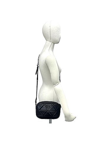 Prada PRADA Prada Logo Hardware Quilted Leather Genuine Chain Mini Shoulder Bag Pouch Black 08752 (view 2)