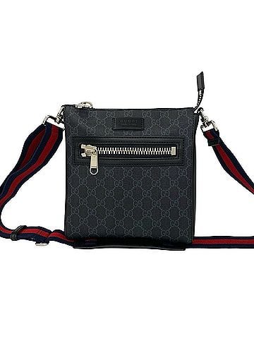 Gucci GUCCI Small Messenger Bag GG Supreme Leather Polyurethane Shoulder Black 14703 (view 1)