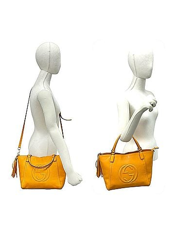 Gucci GUCCI Soho Interlocking G Embossed Leather 2-way Handbag/Shoulder Bag, Orange, 20089 (view 2)