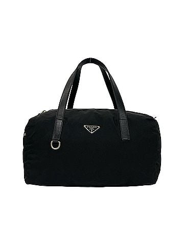 Prada PRADA Prada Triangle Logo Plate Hardware Tessuto Pocono Nylon Leather Genuine Handbag Mini Boston Bag Black 88639 (view 1)