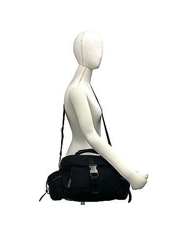 Prada PRADA Prada Triangle Logo Hardware Tessuto Nylon Leather Genuine Shoulder Bag Camera Vanity Black 442-6 (view 2)