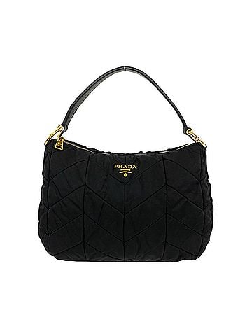 Prada PRADA Prada logo hardware quilted Tessuto nylon enamel handbag semi shoulder bag black 36-10 (view 1)