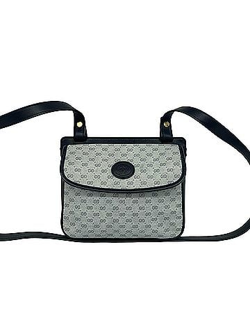 Gucci GUCCI Vintage Micro GG Logo Leather Shoulder Bag/Pouch, Navy, 33414 (view 1)