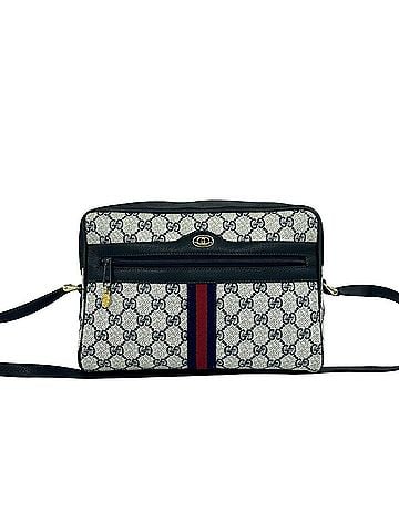 Gucci GUCCI (Old Gucci) Sherry Line GG Logo Pattern Leather Shoulder Bag/Pouch, Navy, 65193 (view 1)