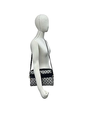 Gucci GUCCI (Old Gucci) Sherry Line GG Logo Pattern Leather Shoulder Bag/Pouch, Navy, 65193 (view 2)
