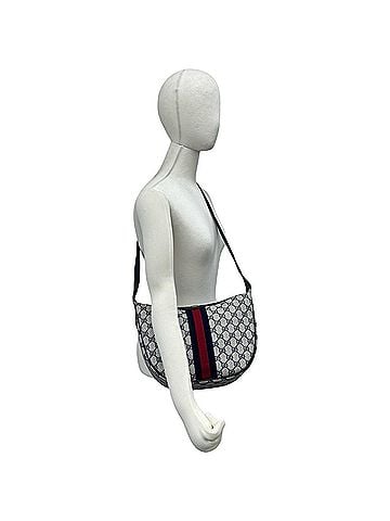 Gucci GUCCI (Old Gucci) Sherry Line GG Logo Pattern Leather Shoulder Bag/Pouch, Navy, 94571 (view 2)