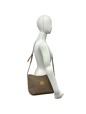 Gucci GUCCI Vintage Micro GG Logo Leather Shoulder Bag/Pouch, Brown, Item No. 29338 (view 2)