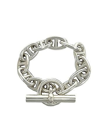 Hermès HERMES Vintage Chaine d'Ancre TGM 11-link Sterling Silver 925 Chain Bracelet (33177) (view 1)