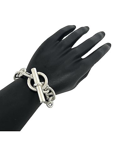 Hermès HERMES Vintage Chaine d'Ancre TGM 11-link Sterling Silver 925 Chain Bracelet (33177) (view 2)