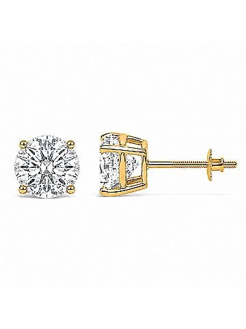 Haus of Brilliance IGI Certified 14K Yellow Gold 9.00 Cttw Lab Grown Diamond Solitaire Stud Earrings (view 2)