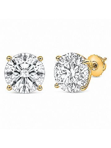Haus of Brilliance IGI Certified 14K Yellow Gold 7.00 Cttw Lab Grown Diamond Solitaire Stud Earrings (view 2)
