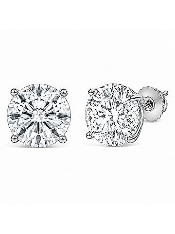 Haus of Brilliance IGI Certified 14K White Gold 7.00 Cttw Lab Grown Diamond Solitaire Stud Earrings (view 2)
