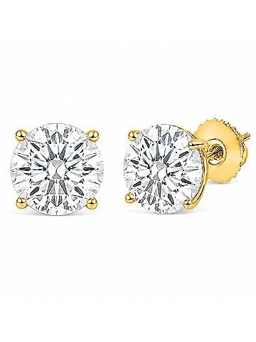 Haus of Brilliance IGI Certified 14K Yellow Gold 6.00 Cttw Lab Grown Diamond Solitaire Stud Earrings (view 2)