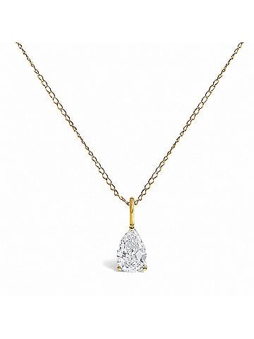 Haus of Brilliance 14K Yellow Gold 1/2 Cttw Lab Grown Pear Diamond Solitaire Pendant Necklace (view 1)