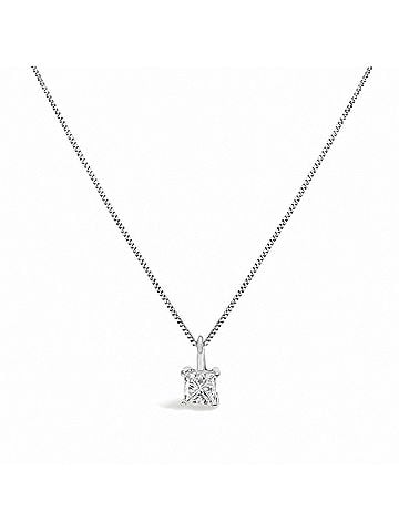 Haus of Brilliance 14K White Gold 1.0 Cttw Lab Grown Princess Diamond Solitaire Pendant Necklace (view 1)